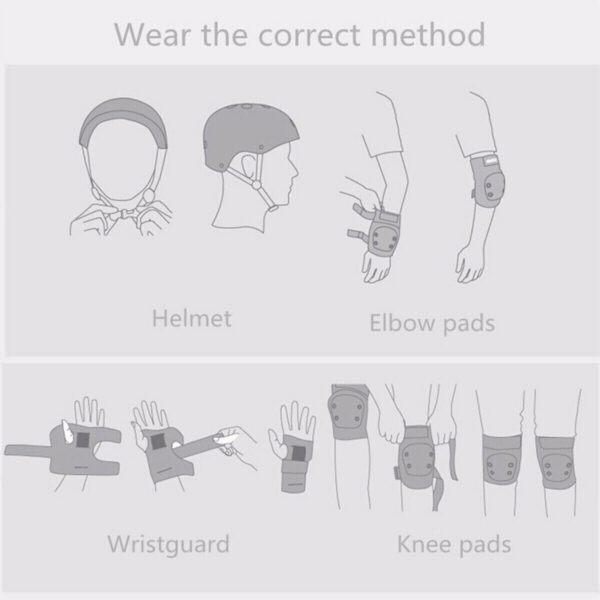 Kids Helmet For 3-12 Years Old Helmet And Knee Pads Set Adjustable Elbow & Wrist - Image 3