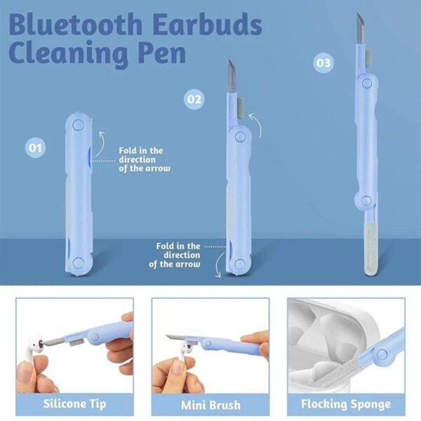 7 In 1 Computer Keyboard Cleaner Brush Kit Earphone Cleaning Pen For Headset Keyboard Cleaning Tools Cleaner Keycap Puller Kit - Image 7