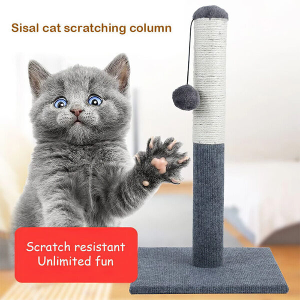 Tall Large Cat Scratching Post 55cm Strong Natural Sisal Pole Heavy Duty Base UK - Image 8