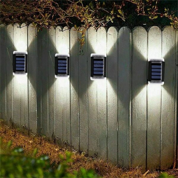 2Pcs Solar Powered Wall Lights Led Super Bright Door Fence Outdoor Garden Lamp White Light - Image 6