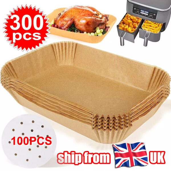 300x Air Fryer Liners Disposable Paper Liners Non Stick Parchment For Dual - Image 8