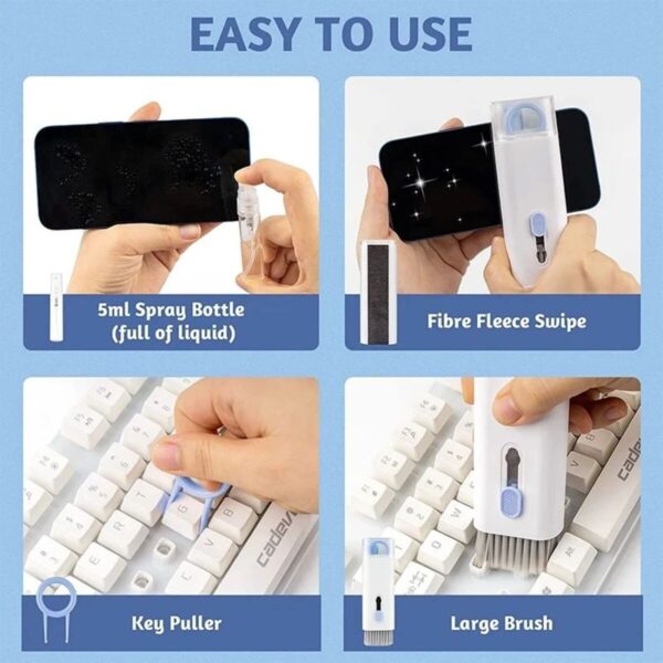 7 In 1 Computer Keyboard Cleaner Brush Kit Earphone Cleaning Pen For Headset Keyboard Cleaning Tools Cleaner Keycap Puller Kit - Image 2