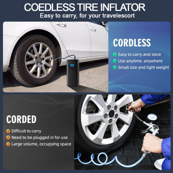 Car Tire Inflator Cordless Digital Display Rechargeable Tire Air Compressor - Image 5