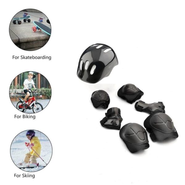 Kids Helmet For 3-12 Years Old Helmet And Knee Pads Set Adjustable Elbow & Wrist - Image 9