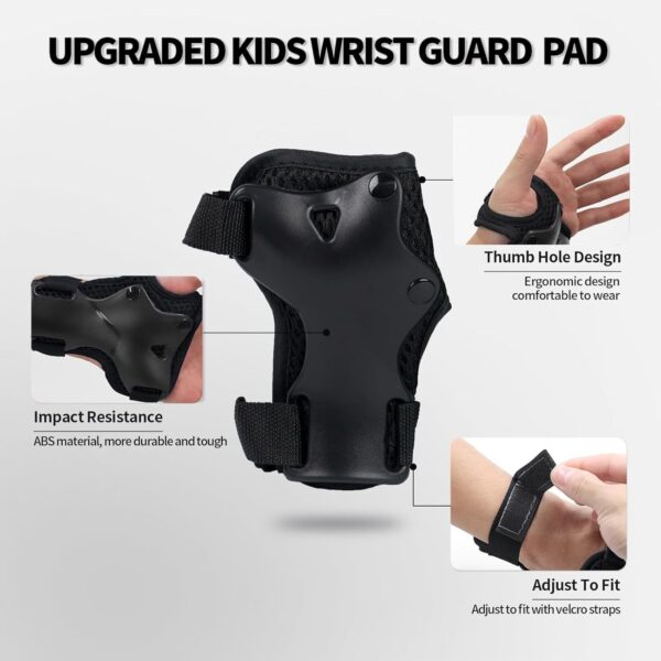 Kids Helmet For 3-12 Years Old Helmet And Knee Pads Set Adjustable Elbow & Wrist - Image 4