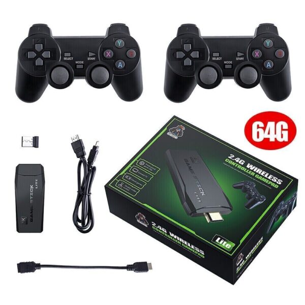 4K HDMI Retro Game Stick Console Plug Play 20000- Games 2 Wireless Controllers - Image 5