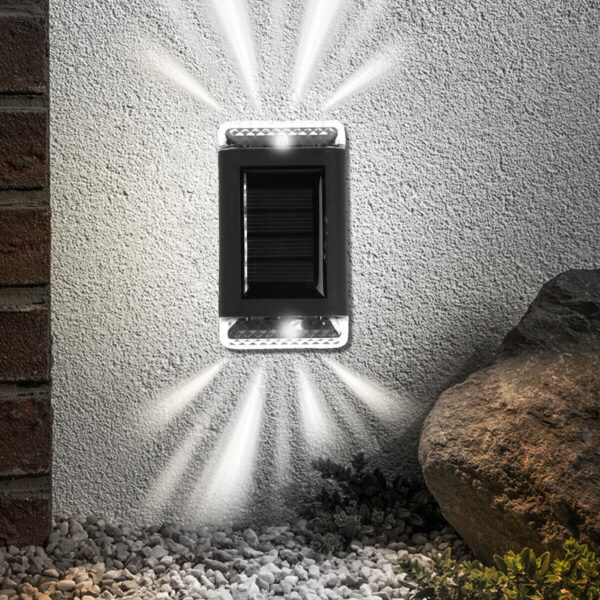 2Pcs Solar Powered Wall Lights Led Super Bright Door Fence Outdoor Garden Lamp White Light - Image 5