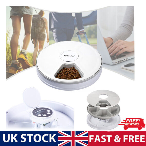Automatic 6 Day Meal Timed Pet Dog Cat Feeder Food Bowl Auto Holiday Dispenser - Image 7