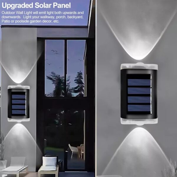 2Pcs Solar Powered Wall Lights Led Super Bright Door Fence Outdoor Garden Lamp White Light - Image 7
